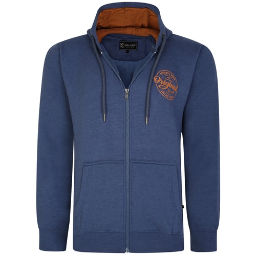 KAM Zip Thru Originals Hoody Royal Blue